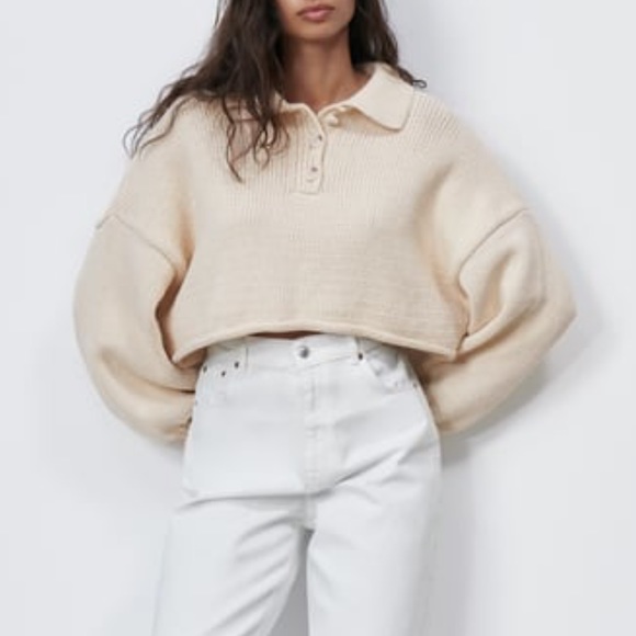 Zara CROPPED KNIT SWEATER - Small - Picture 1 of 3